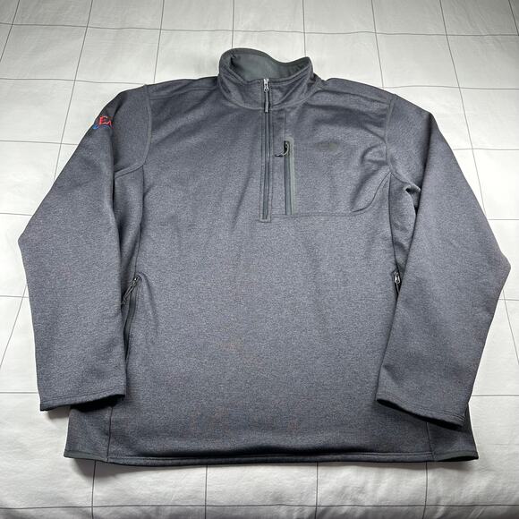 The North Face Pullover Mens XL Gray Half Zip Embroidered Hiking Casual Warm - Picture 1 of 12